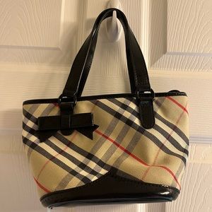 Burberry Nova Check Leather Trimmed Handle Bag